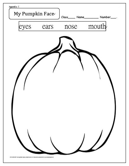 My Pumpkin Face 學習單